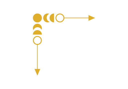 Elegant Gold Moon Phase Celestial Corner Border Accent with Arrow
