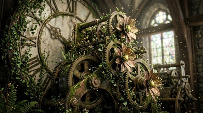old metal macine gear clock