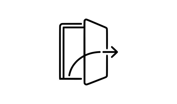 Exit Door Thin Linear Icon Vector
