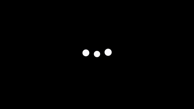 Classic Three Dots Bouncing Wave Preloader Animation 6 Seconds Loop on Alpha Channel 4K