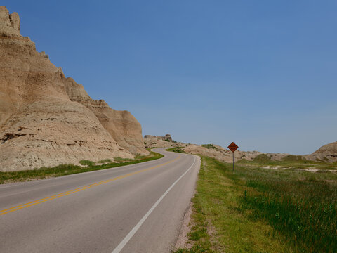 Highway 240 traversing through the Badlands of South Dakota