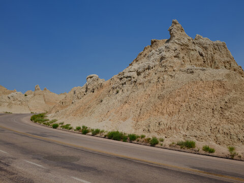 Highway 240 traversing through the Badlands of South Dakota