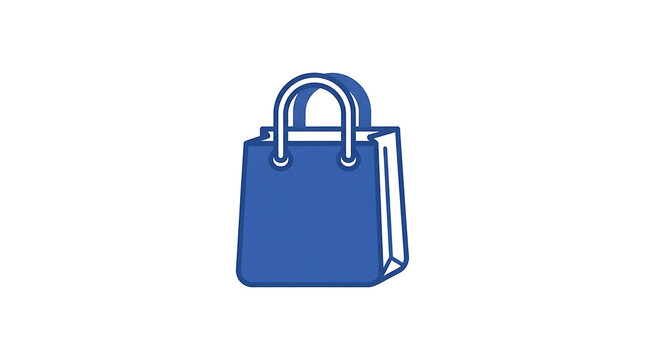 Blue shopping tote bag with handles icon