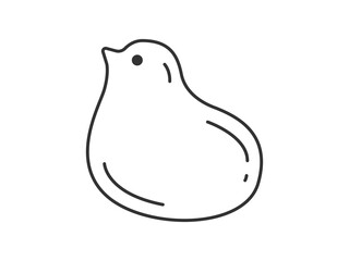 ひよこの饅頭（線画）のイラスト © R-DESIGN