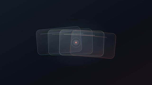 Translucent layered surfaces orchestrating AI tasks