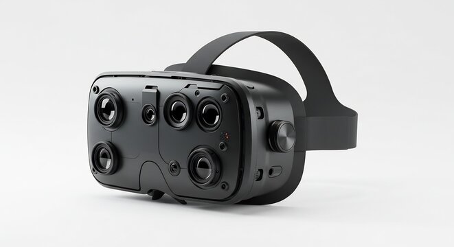 Virtual Reality Headset: A cutting-edge virtual reality headset, designed for immersive digital experiences, sits ready for exploration and adventure in the metaverse.