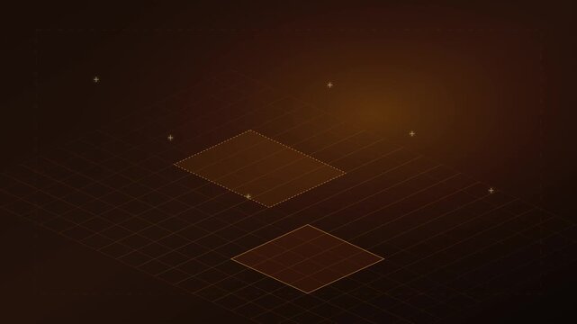 Autumn terracotta isometric grid planes and minimalist wireframe background