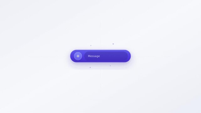 Tactile action button morphing into interactive chat input