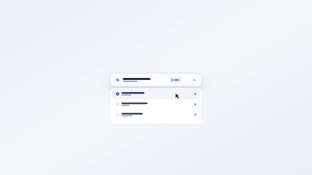 Interactive wireframe AI model selector dropdown with cursor click
