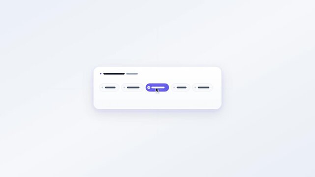 Interactive wireframe filter tag toolbar with cursor click