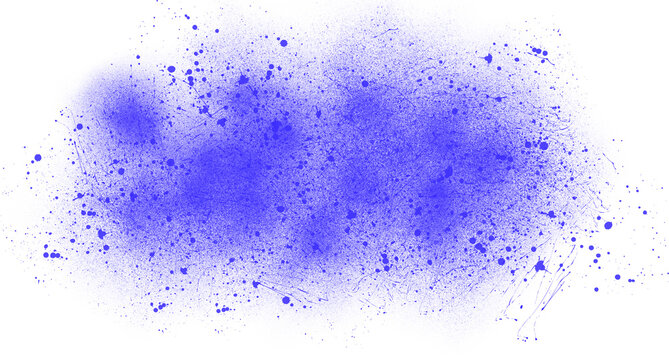 Abstract Blue Airbrush Splash and Messy Stain Effect Isolated