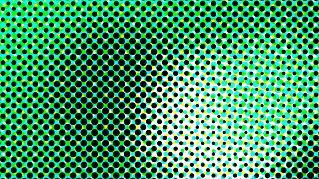 Abstract green background featuring a vintage halftone dot pattern with a gradient effect creating a textured and retro graphic design visual style
