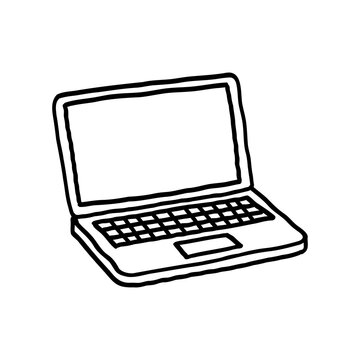 Simple Handdrawn Laptop Illustration
