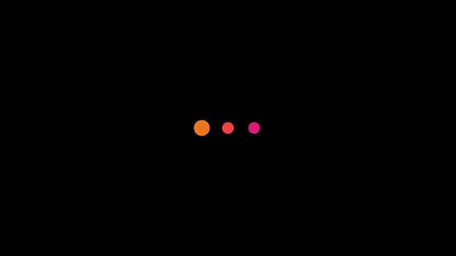 Color Shifting Rainbow Three Dots Preloader Animation 6 Seconds Loop on Alpha Channel 4K