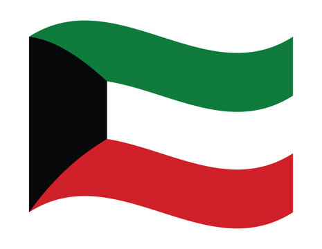 Waving flag of kuwait