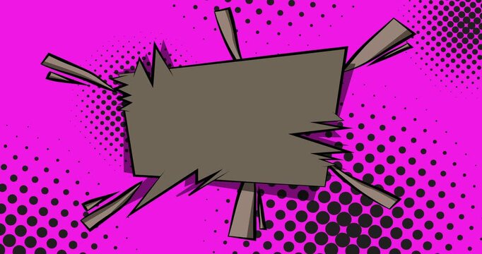 Cartoon background animation, comic book backdrop video. Retro comics pop art design.