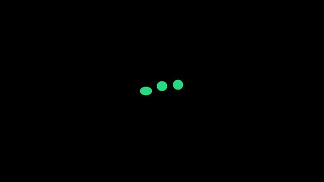 Emerald Green 3 Dots Squash and Stretch Jumping Preloader Transparent 4K