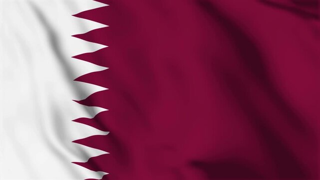 Qatar waving flag animation loop, perfect for patriotic videos, presentations, and digital content