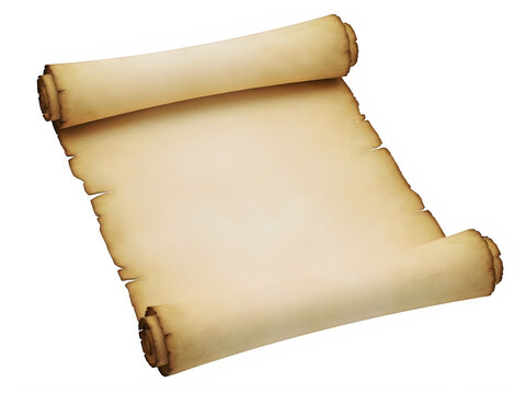 Unrolled ancient parchment paper with scroll texture
