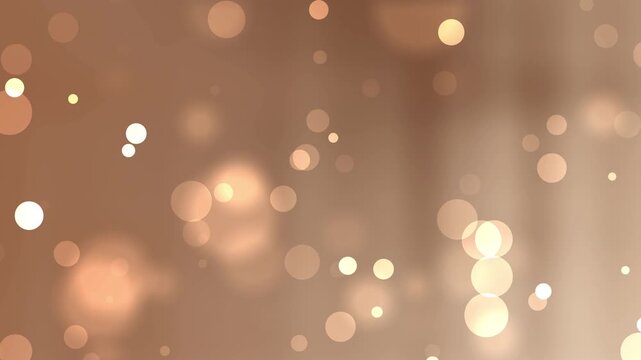 Golden light bubbles glowing soft blurry round shapes abstract pattern bright. Background format for science or technology presentations, social media graphics, or website design