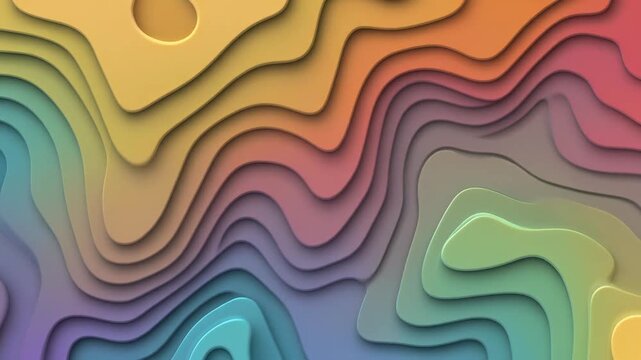 Abstract Gradient Topography Map Background with Layered Curves and Shadows