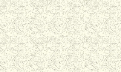 Japanese seigaiha wave pattern, vintage cream fish scale background, traditional oriental geometric texture, elegant paper eps vector © Creative Wings