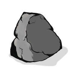 Single Grey Rock Vector Illustration isolated on White Background © Zart