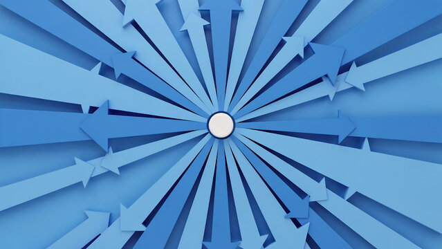 Abstract background featuring multiple arrows converging on a single point convergence direction abstract pointing alignment strategy business decision objective motivation accuracy