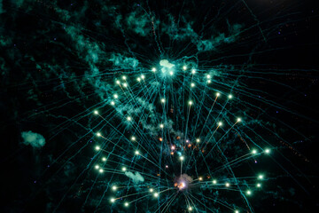 4th of July fireworks at night. © Jeiel