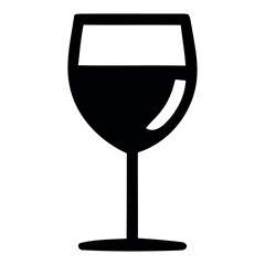 Naklejka premium Wine glass icon. Alcohol beverage symbol. Simple pictogram for bar menu, restaurant graphic, party celebration, winery branding, cocktail list and event invitation design.