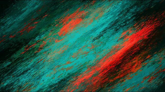 Cinematic Teal And Vibrant Orange Abstract Grunge Background With Random Brush Strokes For Dynamic Action And Modern Video Projects