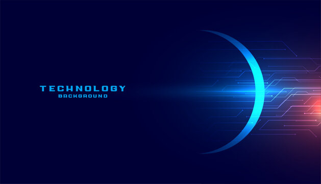 technology digital network circuit lines blue background