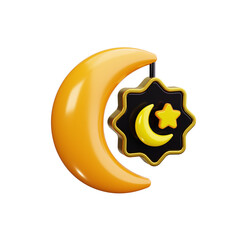 crescent moon 3d render icons © HacaStudio
