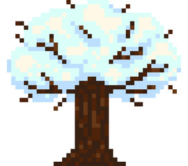 Fototapeta premium pixel art of snowy tree