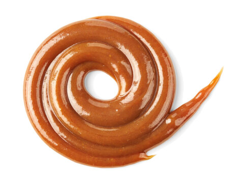 Glossy Caramel Sauce Spiral Swirl
