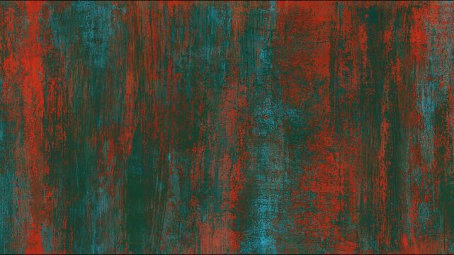 Contrasting Rust Orange And Oxidized Teal Abstract Grunge Background With Random Brush Strokes For Urban Industrial Video Projects