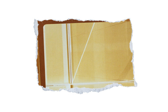 piece of blank paper texture background torn and ripped on transparent background. document frame design