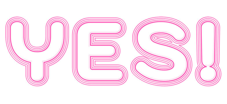 Transparent yes ripple word art