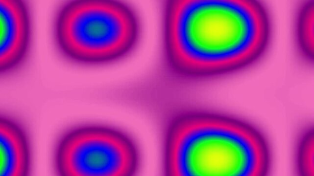 Abstract vibrant pattern featuring neon colors  pink, magenta, blue, yellow, and soft blurred circles suitable for backgrounds, posters, designs.