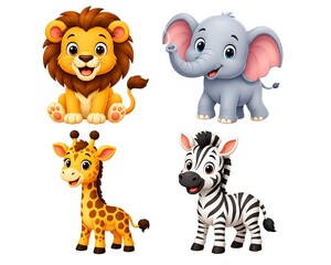 Fototapeta premium set of cartoon animals