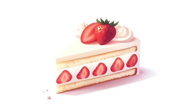 Delicious berry cake and sliced cake with strawberry and cream