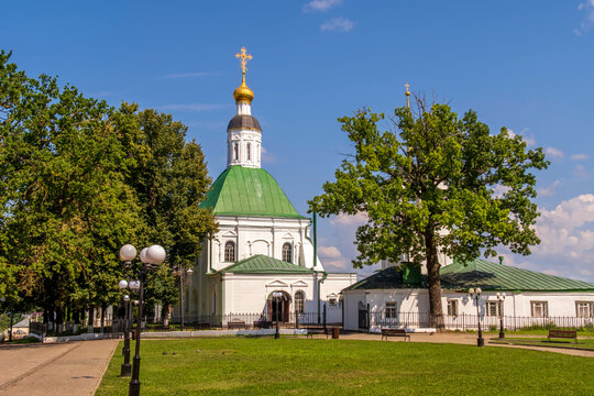 The Saviour Transfiguration Church and the St. Nicholas Church on Saviour Hill (Spassky Hill) in Vladimir, Russia