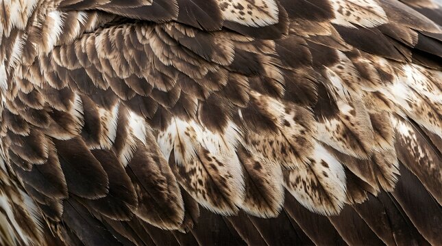 Close up of wild golden eagle feathers creating a natural brown texture