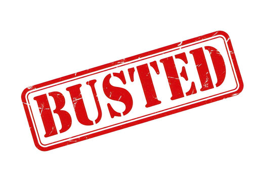 Red busted rubber stamp ink seal icon isolated on transparent background