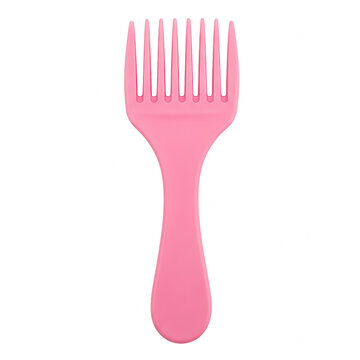 Pink hair pick comb for afro and curly hair styling isolated on transparent background