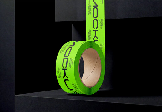 Green Tape Roll Mockup Template