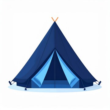 Teepee tent symbol representing a sensory calm-down corner, quiet space icon, flat vector illustration