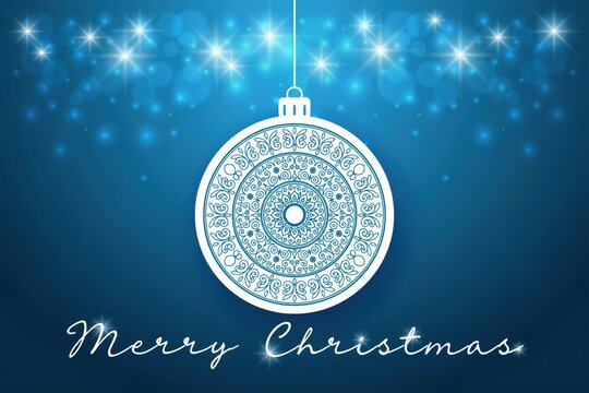 Merry christmas greeting card with decorative ornament