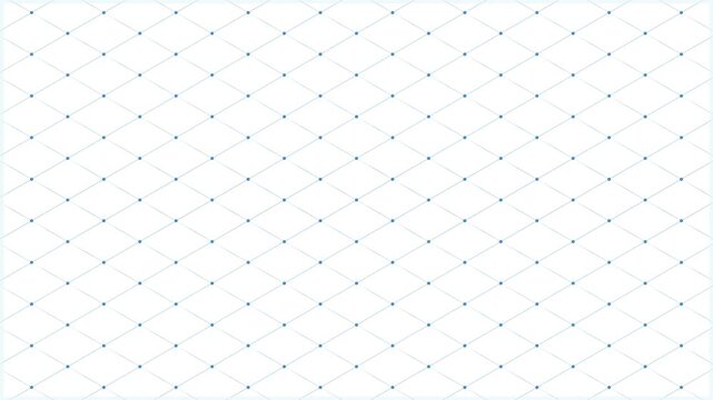 Abstract blue network dots and lines geometric grid on white background seamless loop