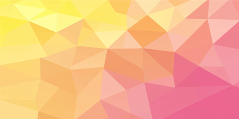 Fototapeta premium Bright yellow pink low poly abstract geometric background vector artwork for modern creative digital backdrop design